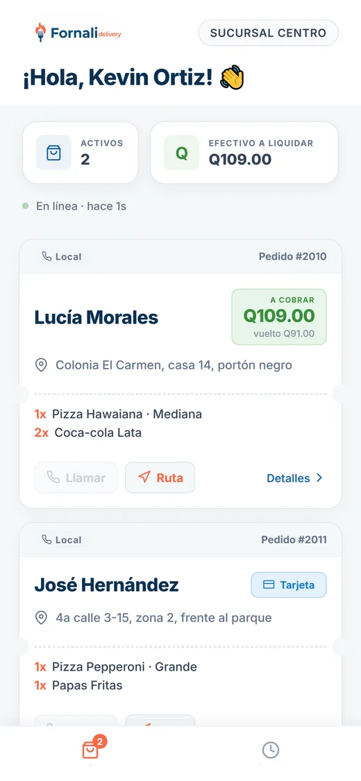 Tus pedidos: cuánto cobrar en cada uno y el EFECTIVO A LIQUIDAR