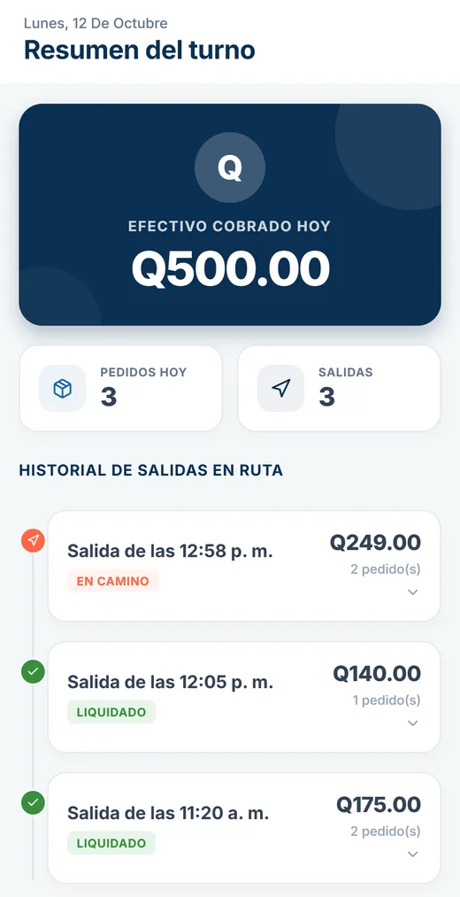 Mi Turno: lo cobrado hoy y tus salidas en ruta
