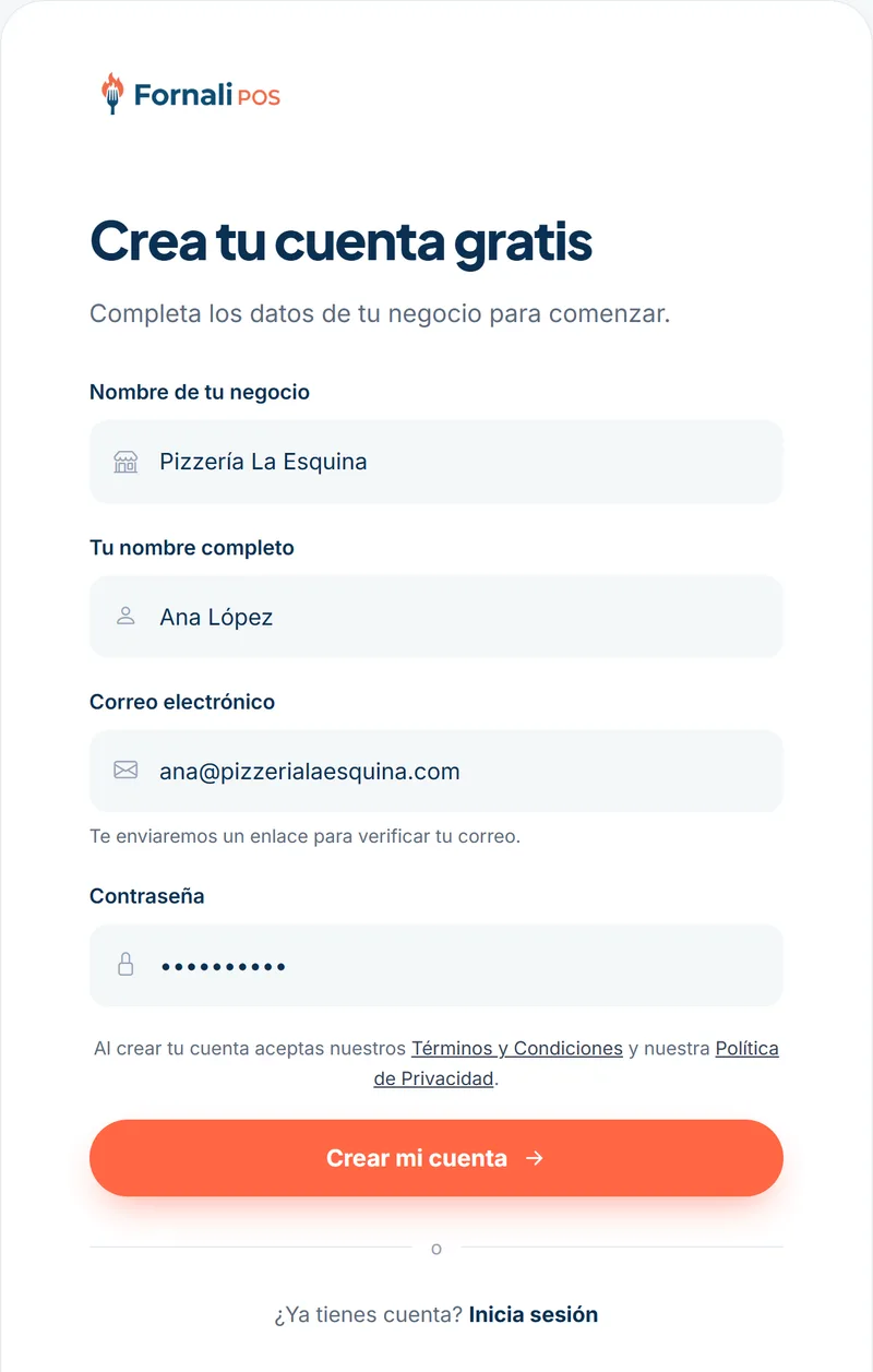 Así se ve la página para crear tu cuenta